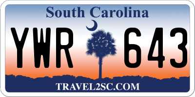 SC license plate YWR643