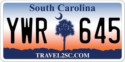 SC license plate YWR645