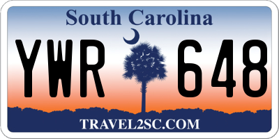 SC license plate YWR648
