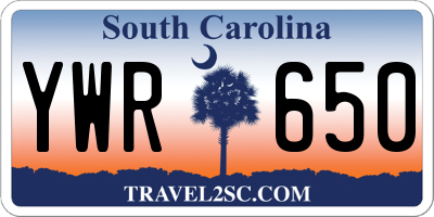 SC license plate YWR650