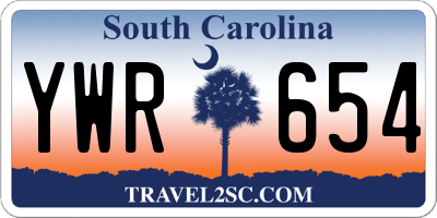 SC license plate YWR654