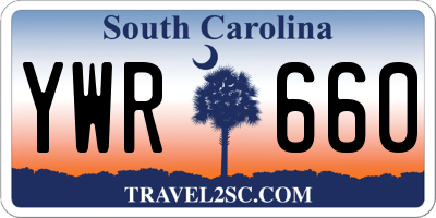 SC license plate YWR660