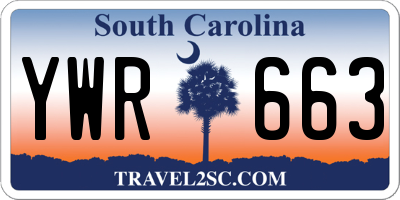 SC license plate YWR663