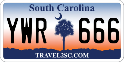 SC license plate YWR666