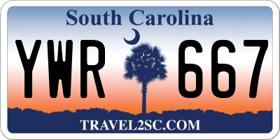 SC license plate YWR667