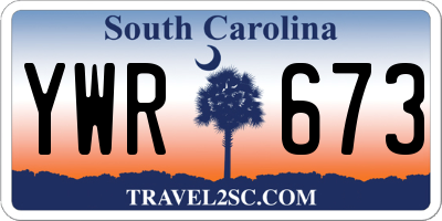 SC license plate YWR673