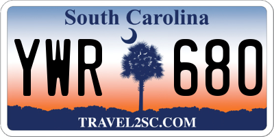 SC license plate YWR680