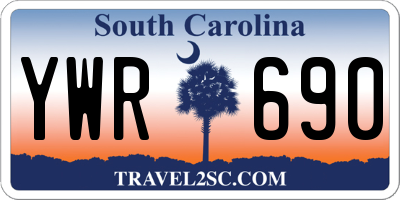 SC license plate YWR690
