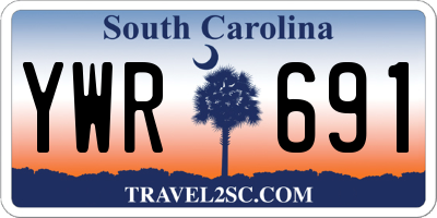 SC license plate YWR691