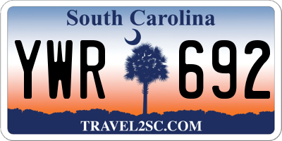 SC license plate YWR692