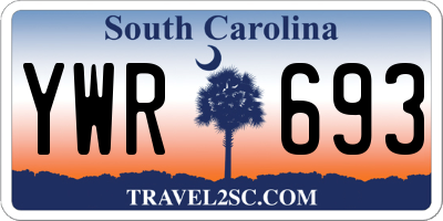 SC license plate YWR693