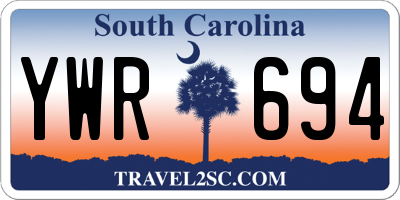 SC license plate YWR694