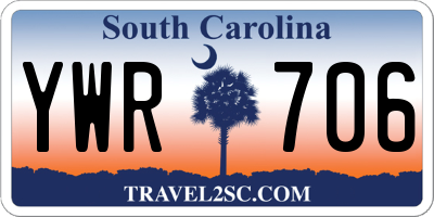 SC license plate YWR706