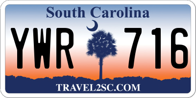 SC license plate YWR716