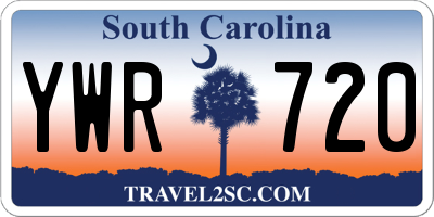 SC license plate YWR720