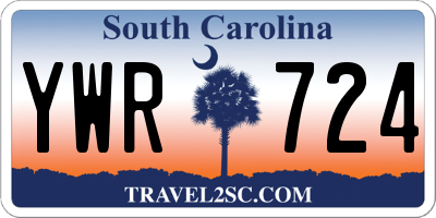 SC license plate YWR724