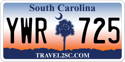 SC license plate YWR725