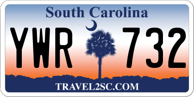 SC license plate YWR732