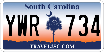 SC license plate YWR734