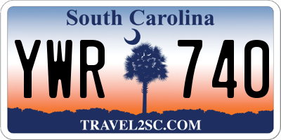 SC license plate YWR740