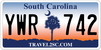 SC license plate YWR742