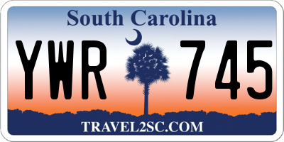 SC license plate YWR745