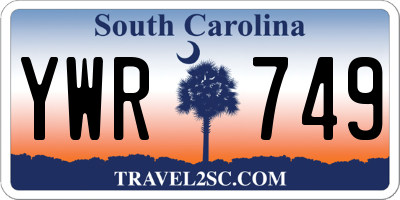 SC license plate YWR749