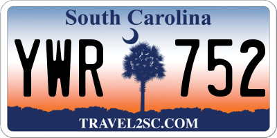 SC license plate YWR752