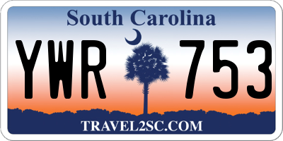 SC license plate YWR753