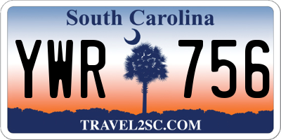 SC license plate YWR756