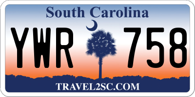 SC license plate YWR758