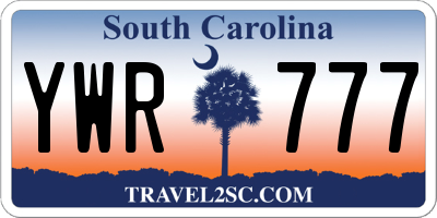 SC license plate YWR777