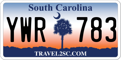 SC license plate YWR783
