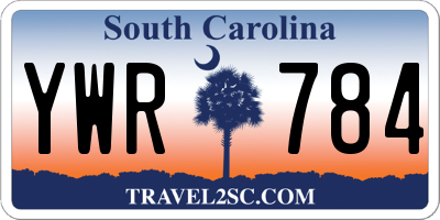 SC license plate YWR784