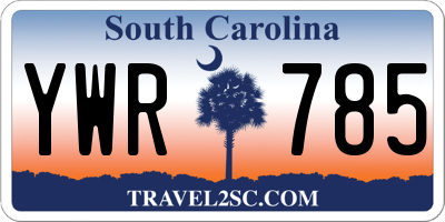 SC license plate YWR785
