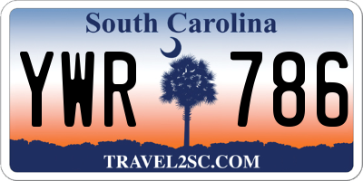 SC license plate YWR786