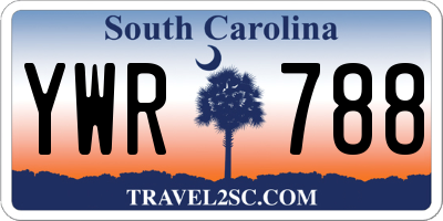 SC license plate YWR788