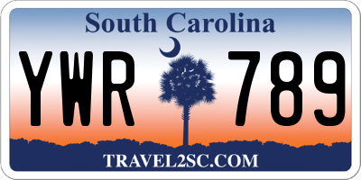 SC license plate YWR789