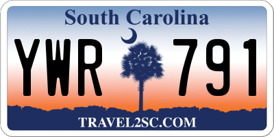 SC license plate YWR791