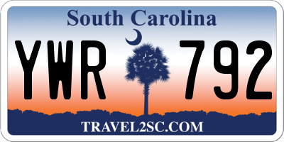 SC license plate YWR792