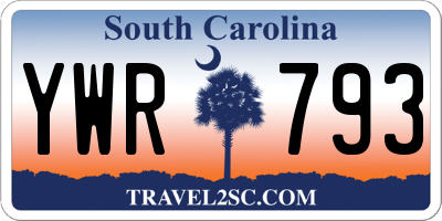 SC license plate YWR793