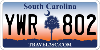 SC license plate YWR802