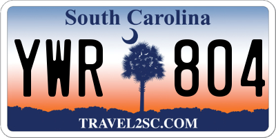 SC license plate YWR804