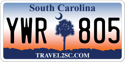 SC license plate YWR805