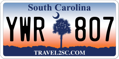 SC license plate YWR807