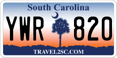 SC license plate YWR820
