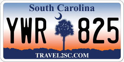 SC license plate YWR825