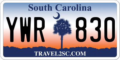 SC license plate YWR830