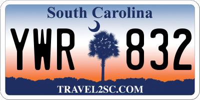 SC license plate YWR832