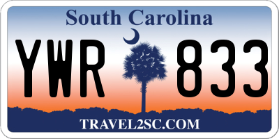 SC license plate YWR833